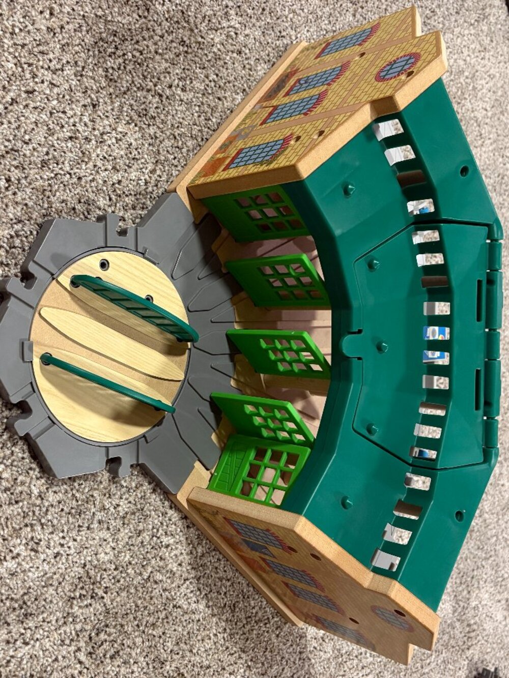 Thomas Wooden Railway Tidmouth Sheds Y4367 Roundhouse Turntable Complete